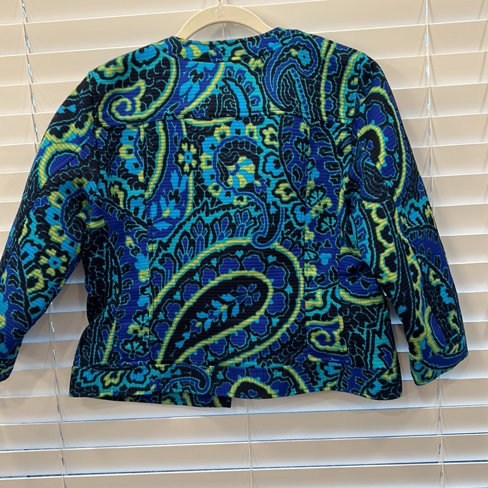 Ruby Red Beautiful Ribbed Pattern Jacket Sz. 6 - image 7